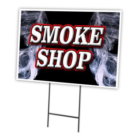 Signmission Smoke Shop Yard Sign & Stake outdoor plastic coroplast window, C-1216-DS-Smoke Shop C-1216-DS-Smoke Shop